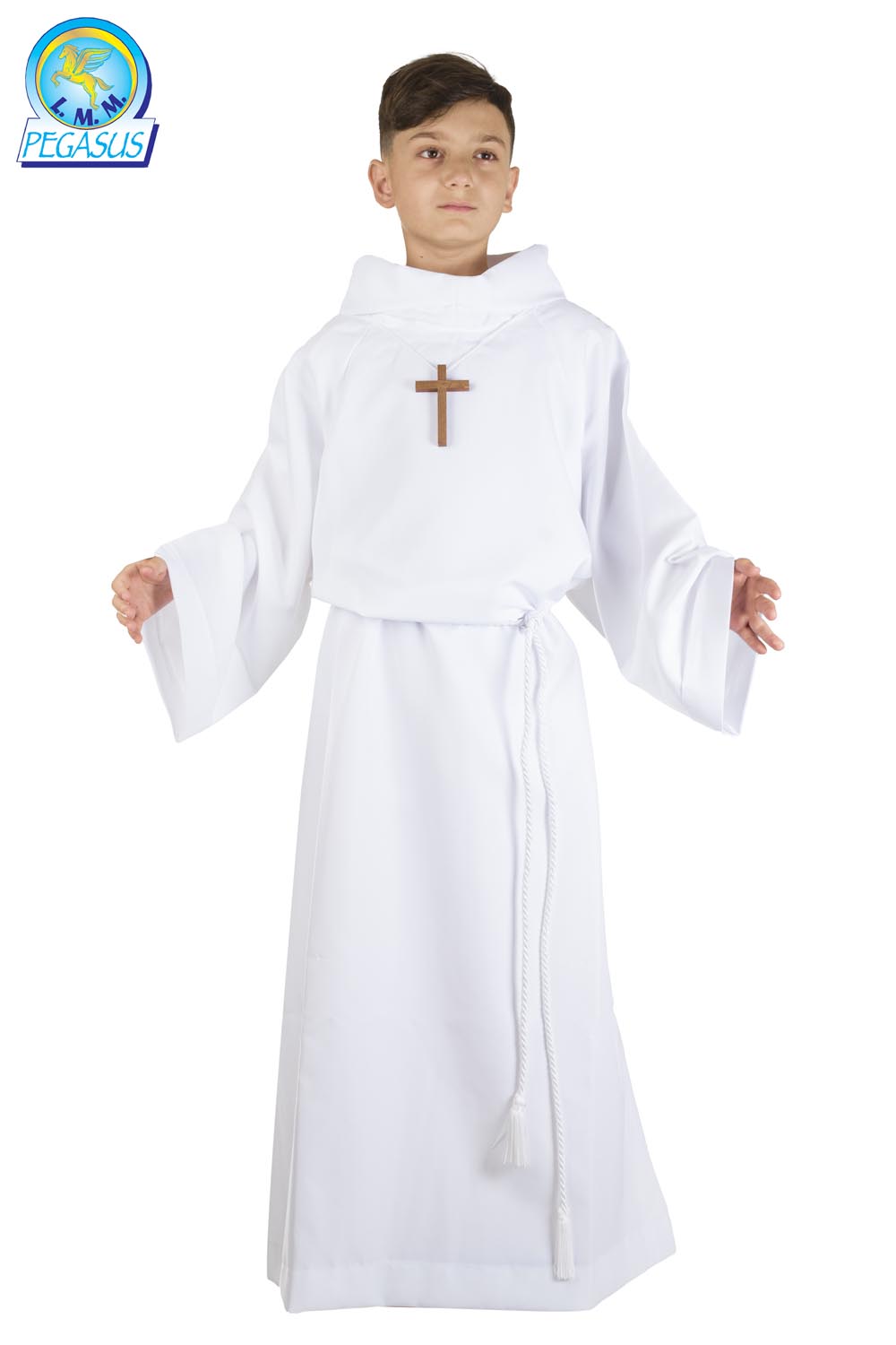 TUNICA PRIMA COMUNIONE CON CAPPUCCIO